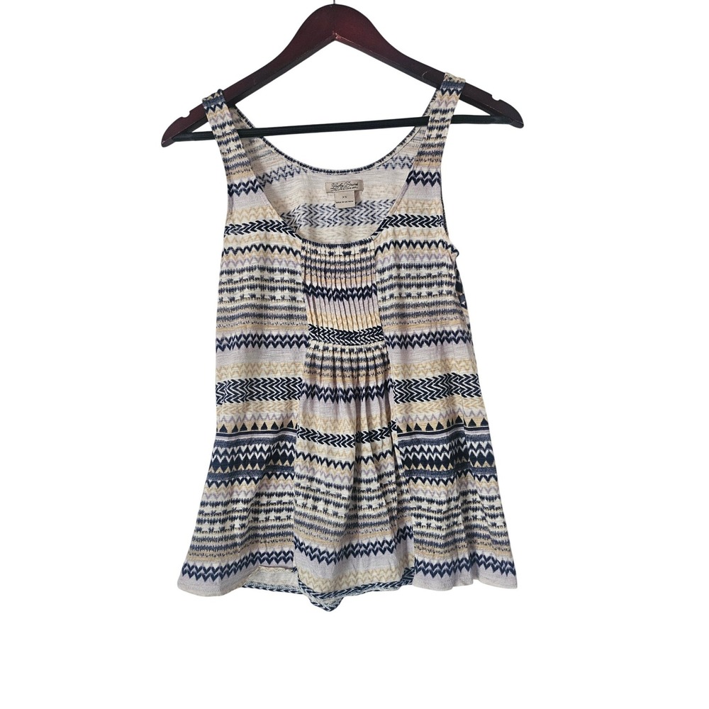 Lucky Brand Sleeveless Modal Cotton Boho Aztec Print Swing Tank Top Size XS